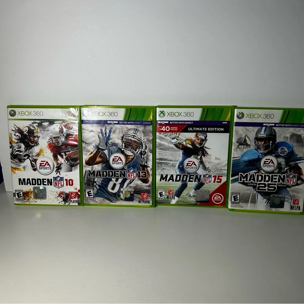 Madden NFL 10,12,15,25 (Microsoft Xbox 360) Lot of 4 **UNTESTED**